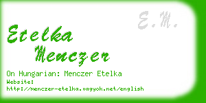 etelka menczer business card